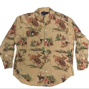 Vtg Rare Ralph Lauren Western Cowboy All Over 👕